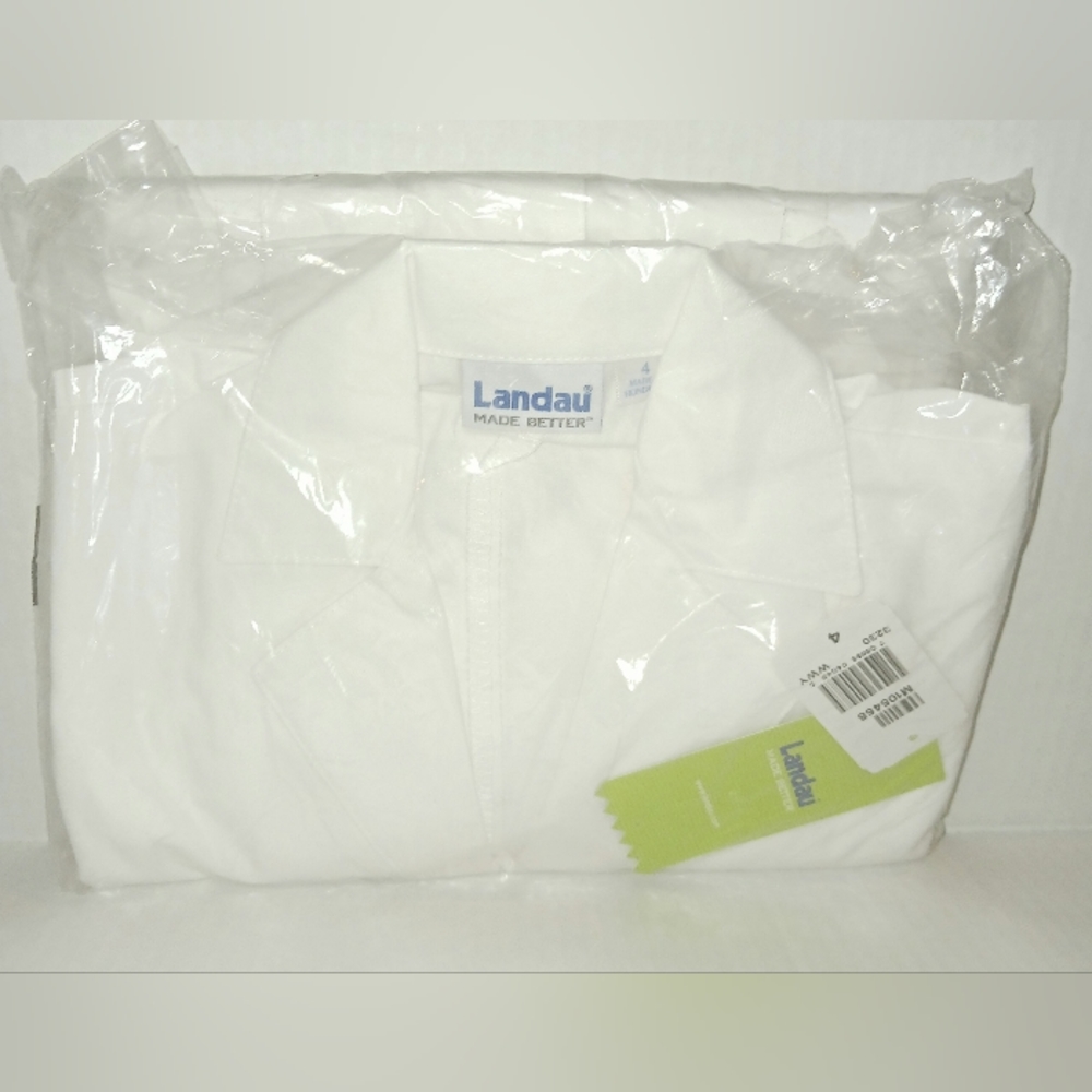 Landau White 5 Pocket Consultation Medical Jacket NWT New 3230 Women's Size 4